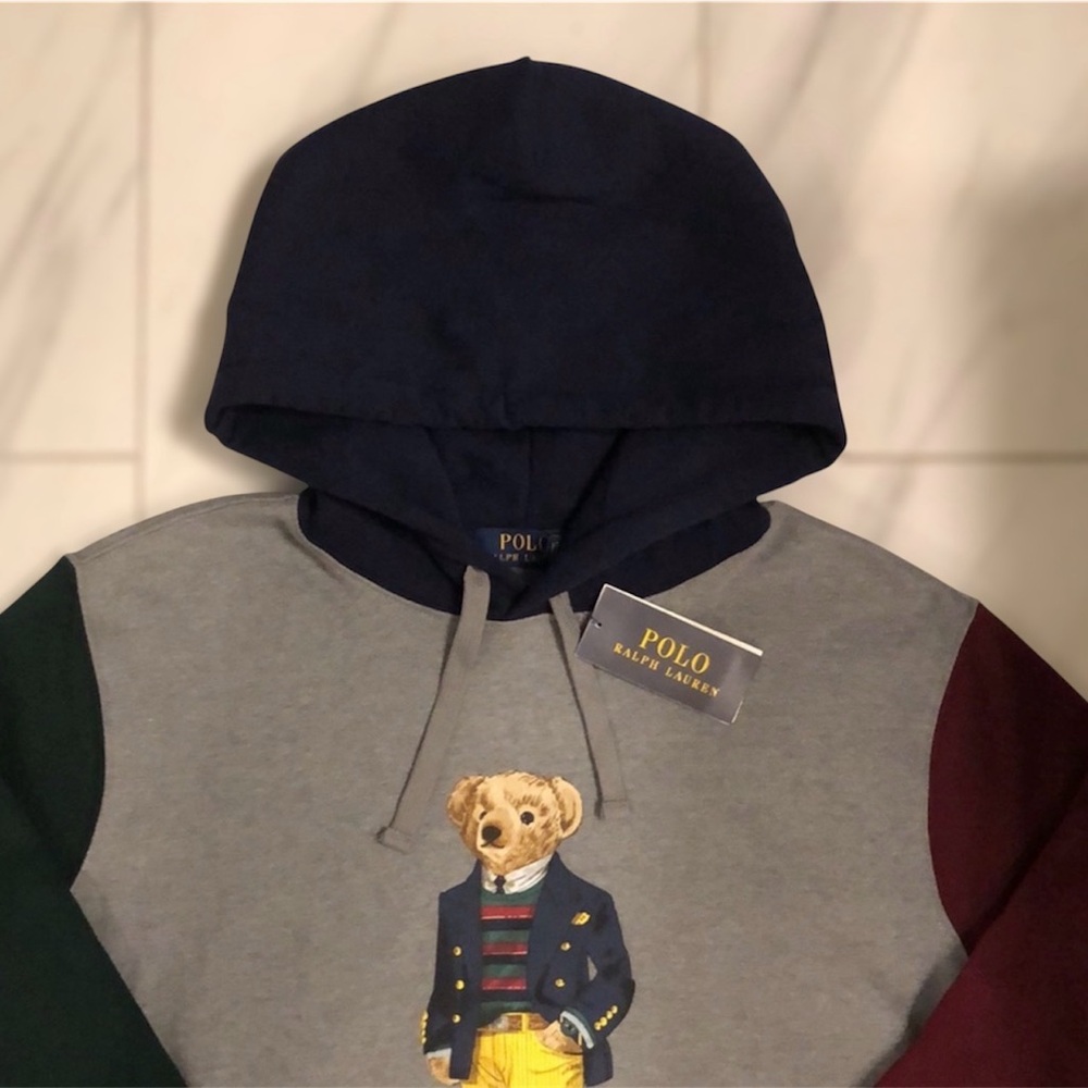Polo by Ralph Lauren Men's Gray Bear Hoodie - Picture 4 of 4